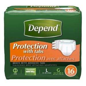 BRAND NEW sealed adult men / women depend diapers size L 35-49in waist adjustabl